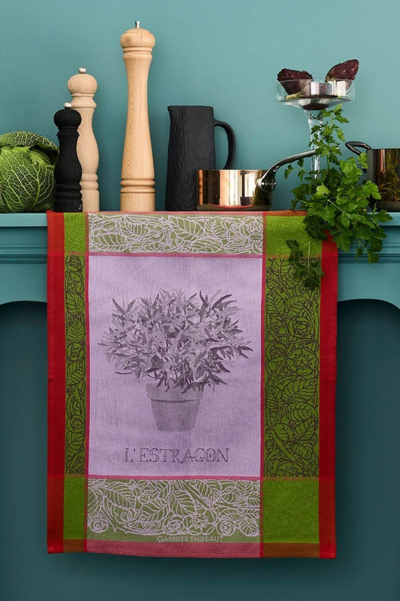Garnier-Thiebaut L'Estragon Mousse Jacquard Kitchen Towel
