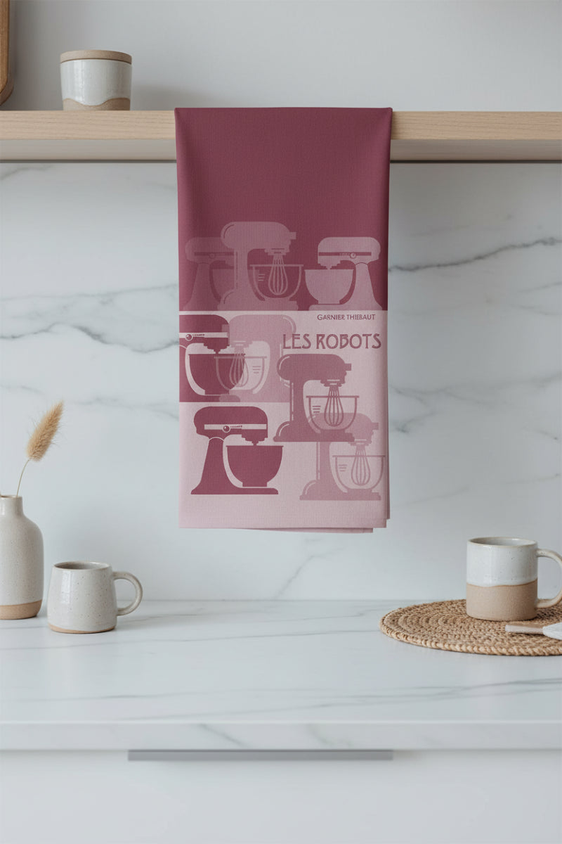 Garnier-Thiebaut Les Robots Kitchen Towel Framboise