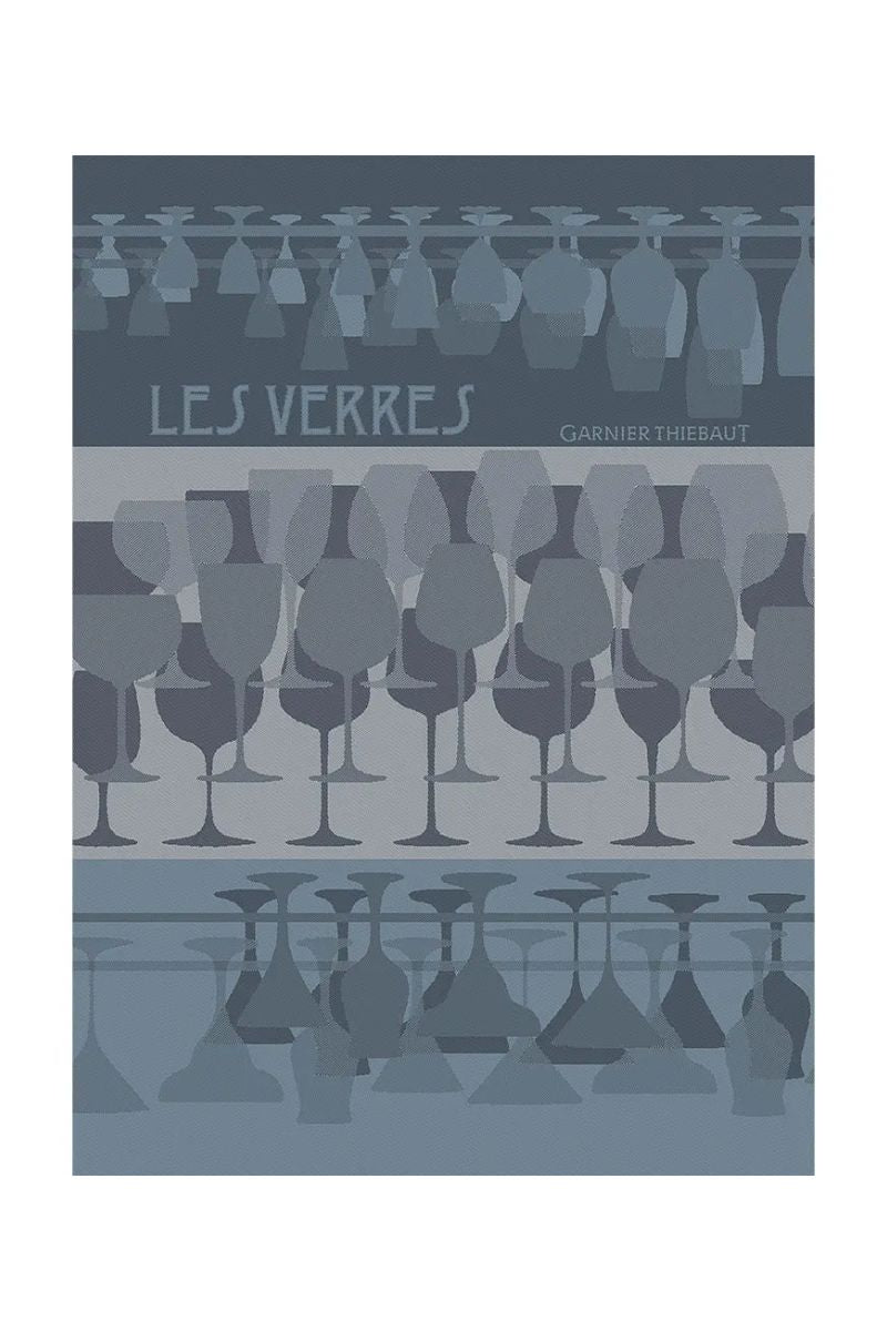 Garnier-Thiebaut Les Verres A Pied Kitchen Towel Denim