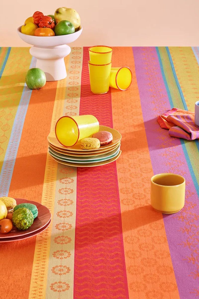 Garnier-Thiebaut Mille Broderies Coated Tablecloth Samba