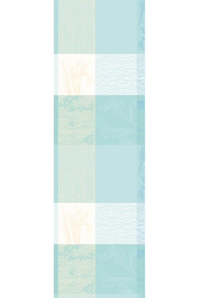 Garnier-Thiebaut Mille Iris D'Eau Runner 22"x71" Aqua