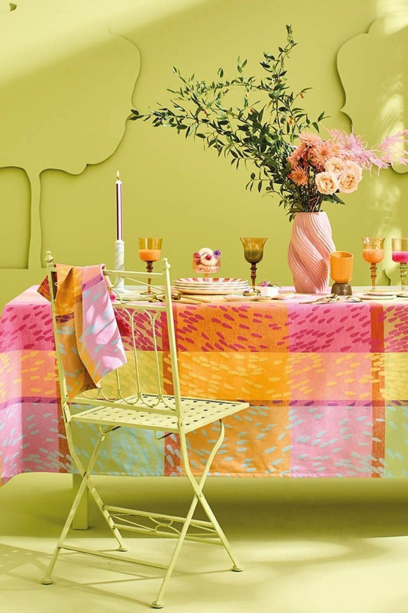 Garnier-Thiebaut Mille Sources Coated Tablecloth 69"x69" Berlingot