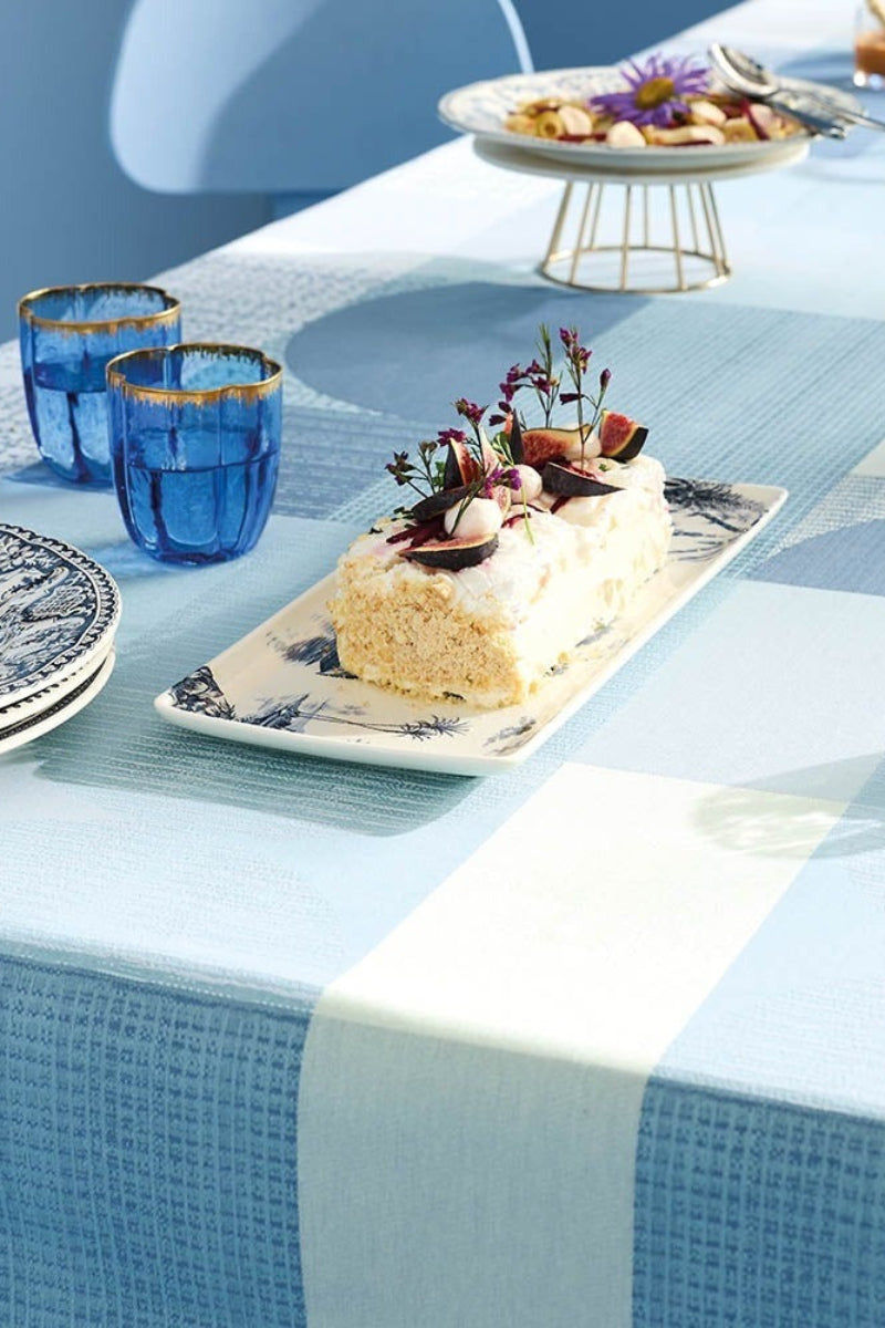 Garnier-Thiebaut Mille Textures Tablecloth 71"x98" Bleu