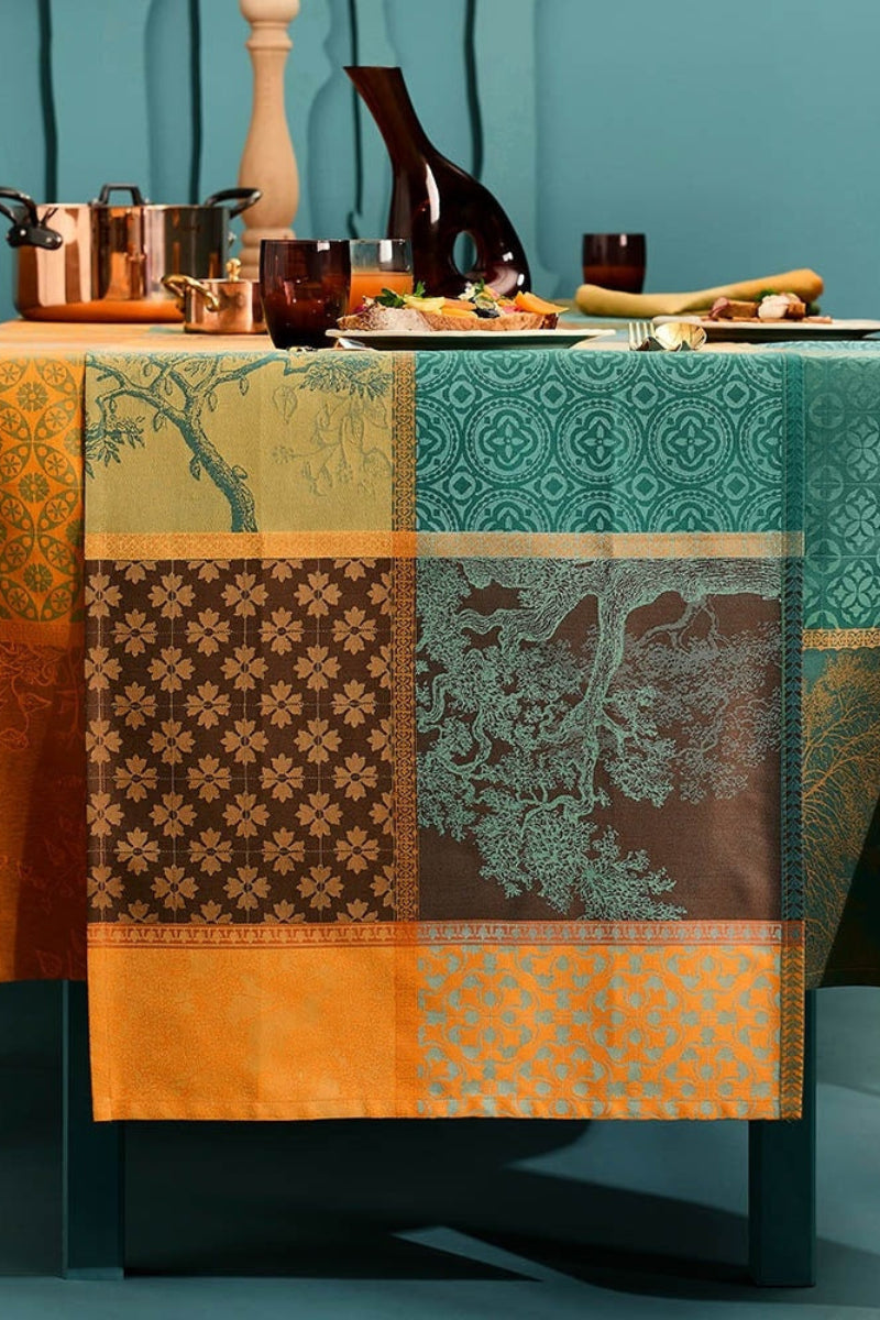 Garnier-Thiebaut Mille Trees Jacquard Table Runner 22"x71" Foret