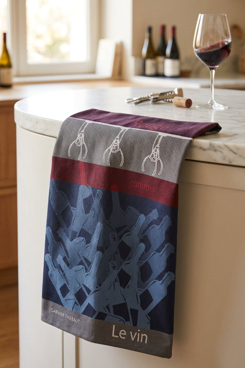 Garnier-Thiebaut Blanc Comme Un Linge Kitchen Towel Tricolore