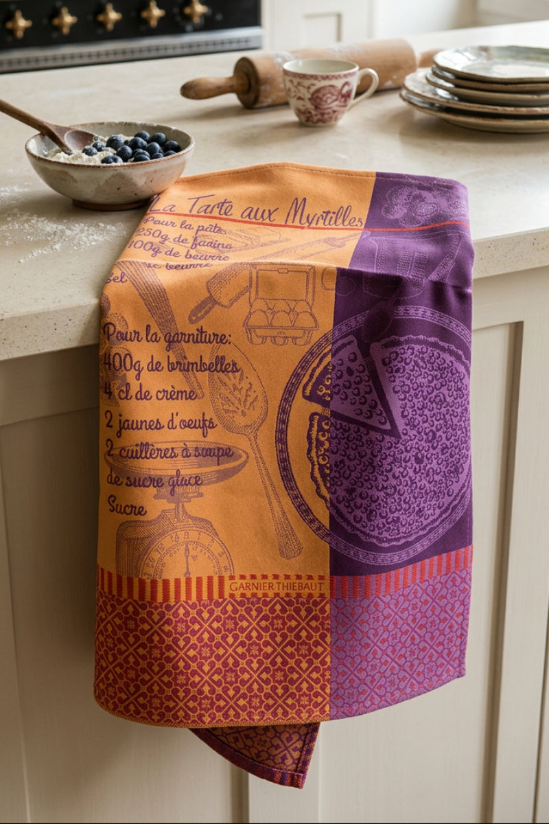 Garnier-Thiebaut Tarte Myrtilles Violine Jacquard Kitchen Towel