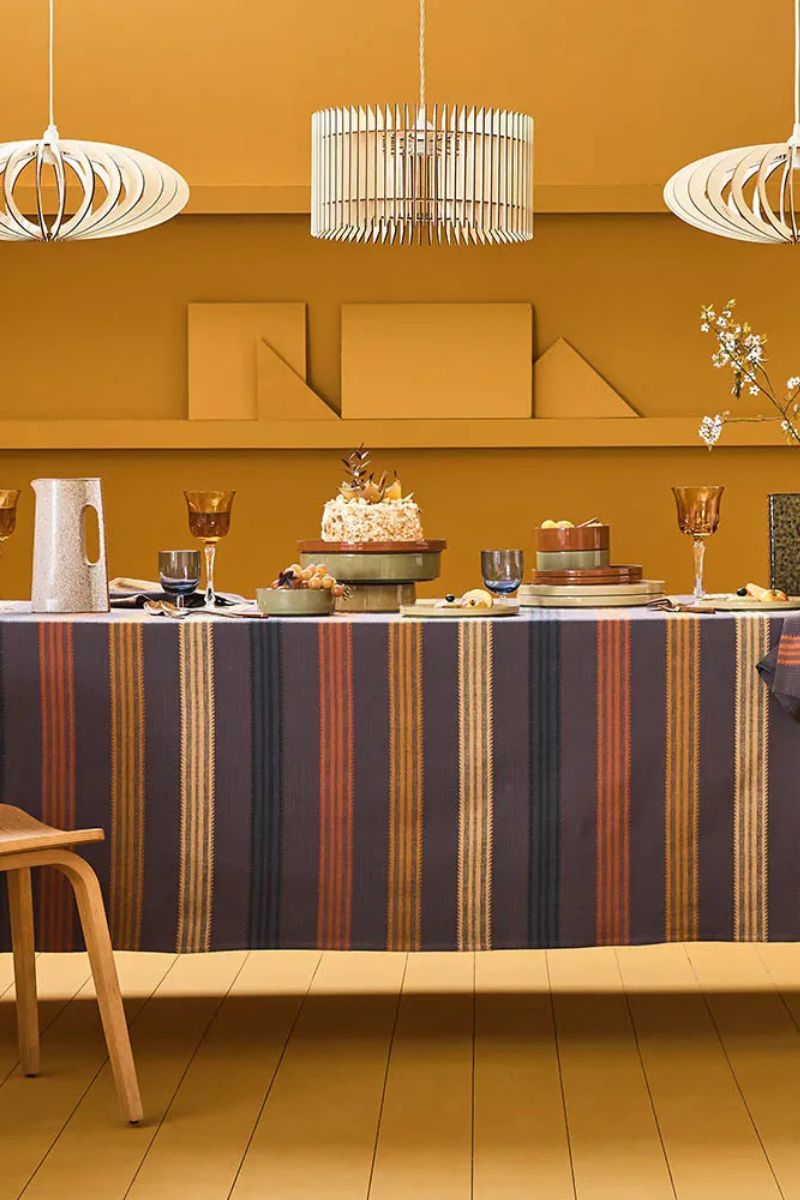Garnier-Thiebaut Mille Bambous Coated Tablecloth Onyx