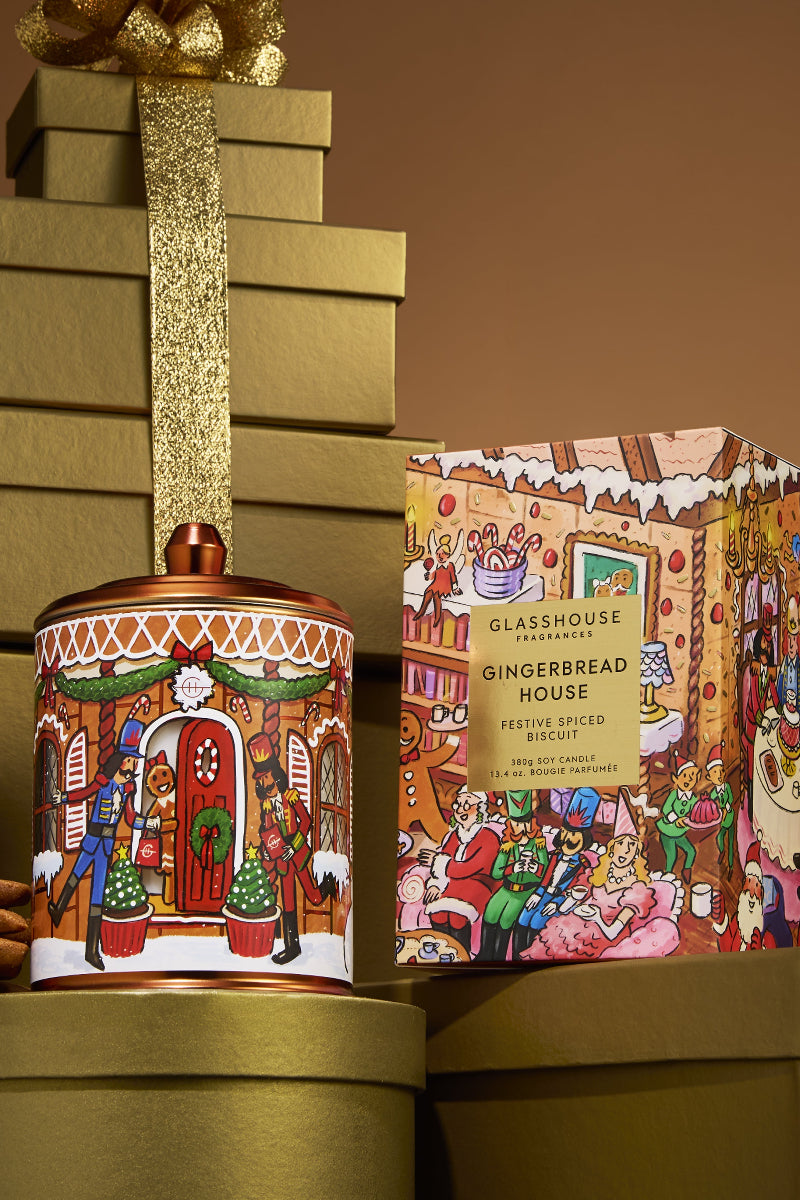 Glasshouse Fragrances Gingerbread House Candle 13.4 oz