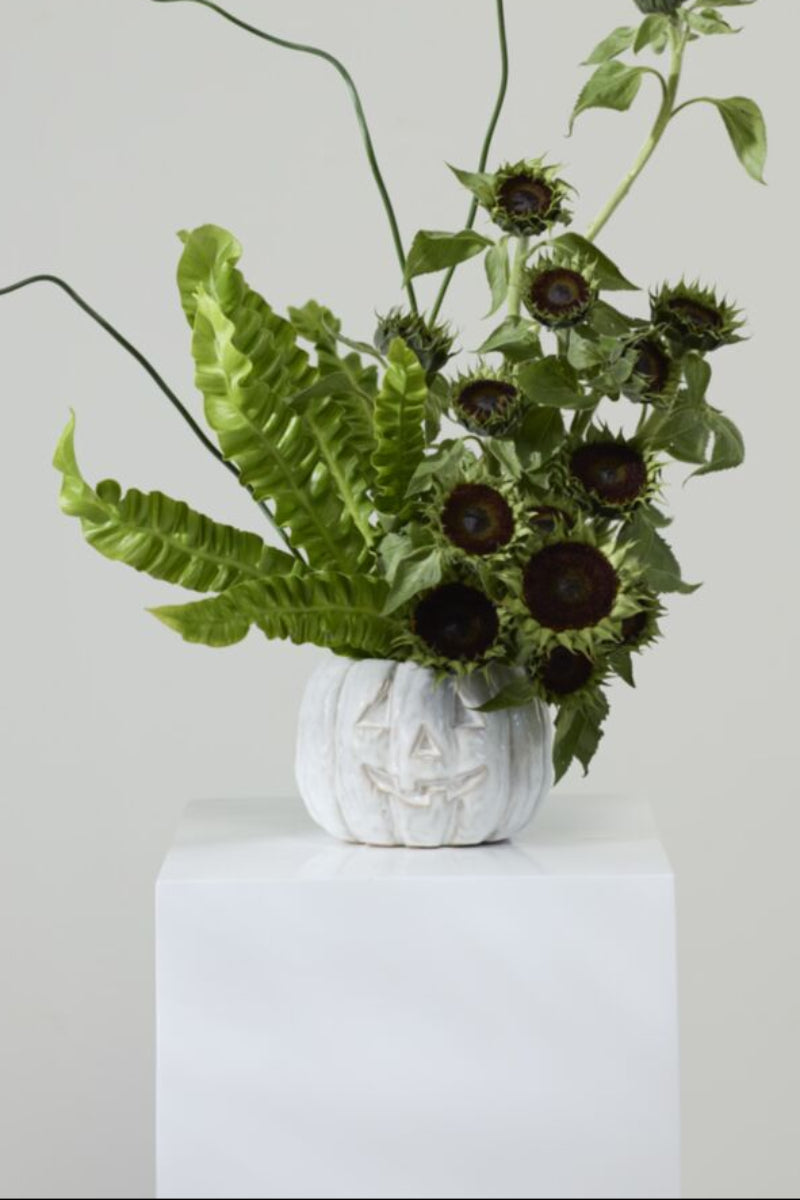 Glazed Pumpkin Pot 6.5"x4.75" Off White