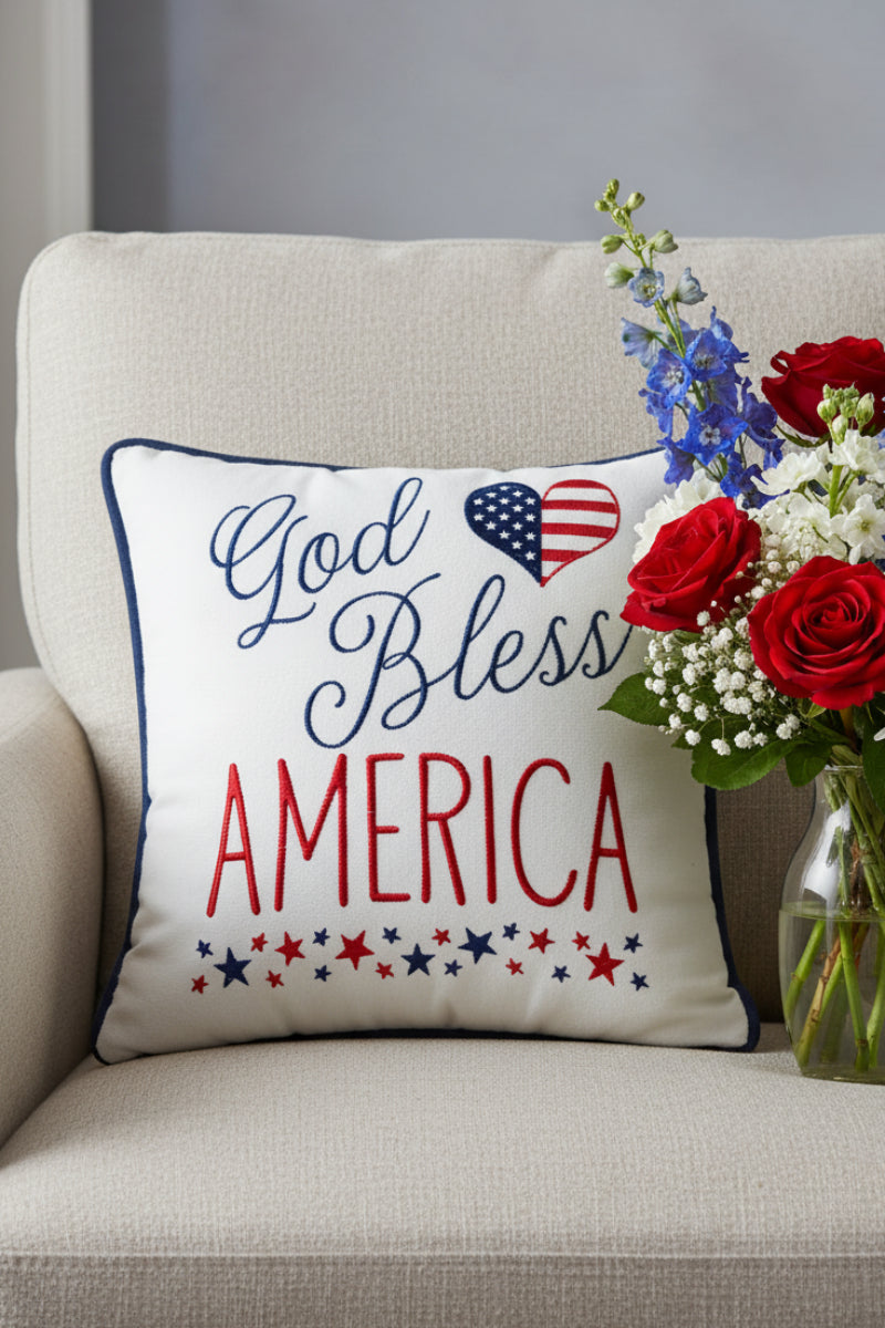 God Bless America Pillow