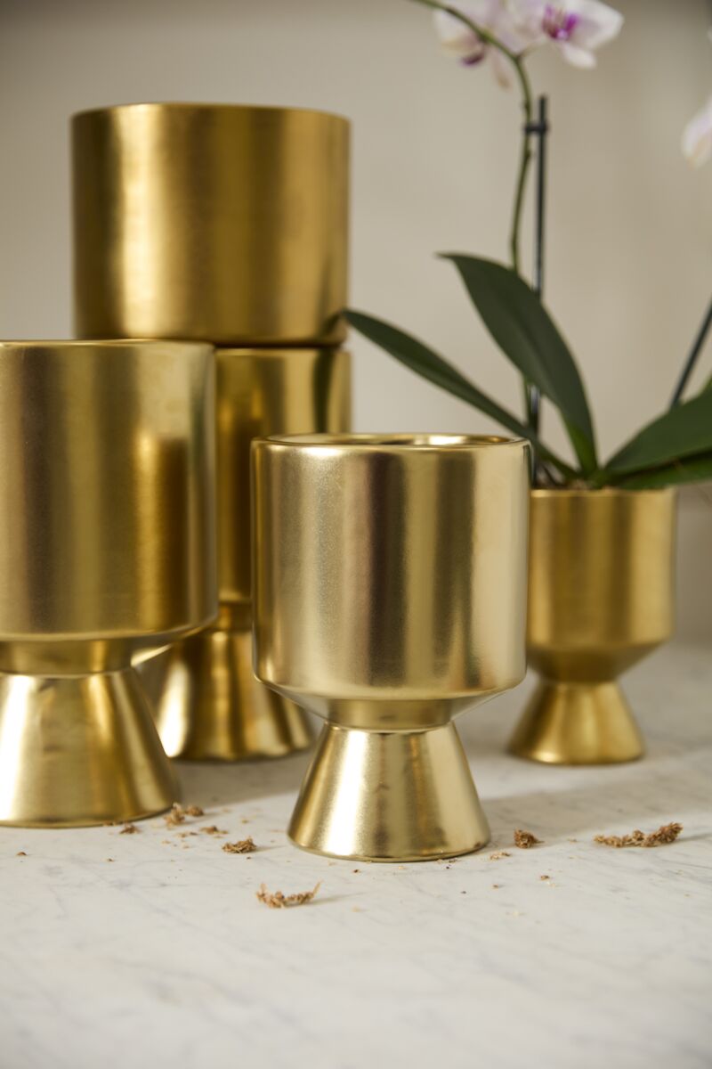 Accent Decor Gold De Vil Pot 5.25"x7.5" Gold