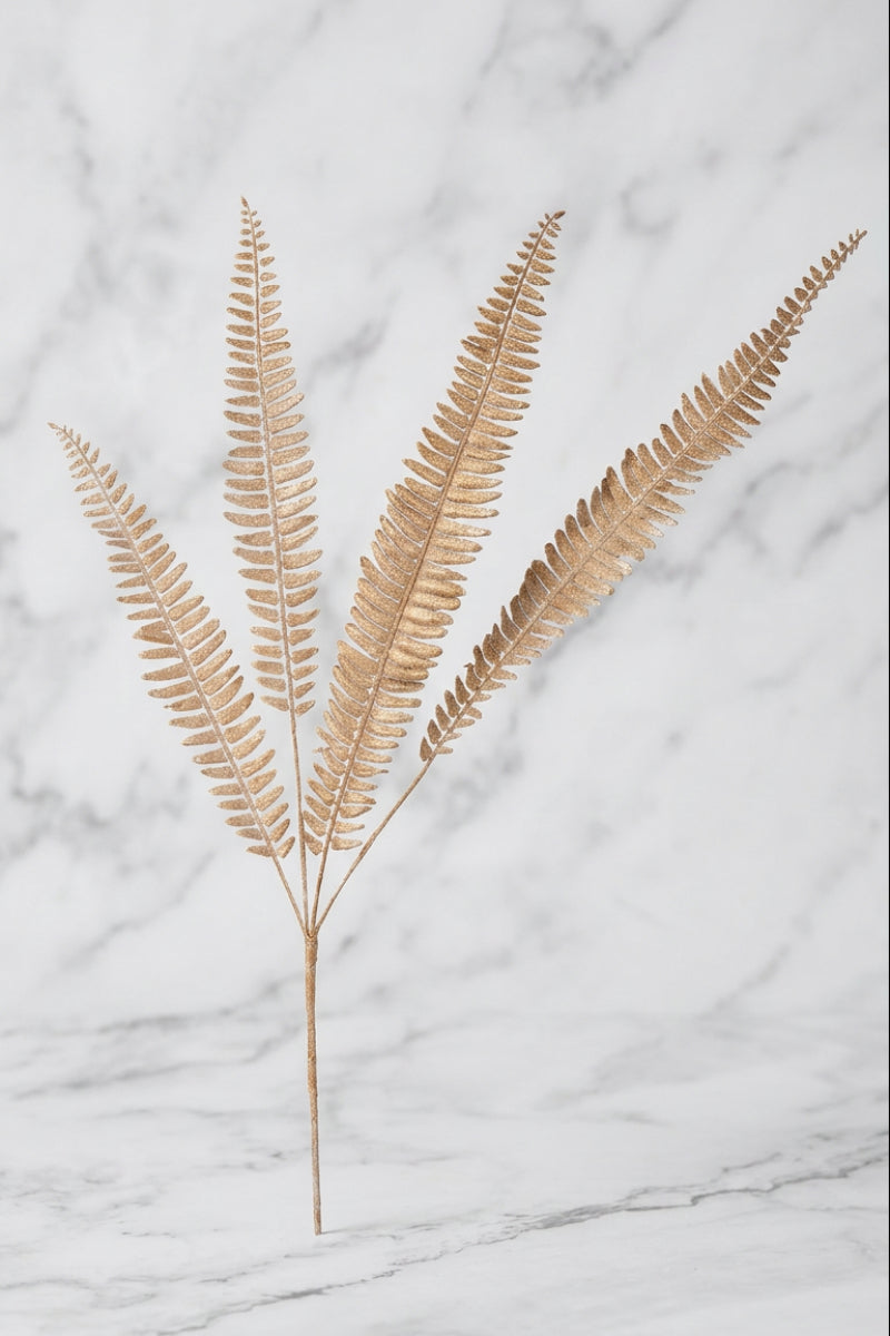 Faux Fern Spray 32" Champagne Gold