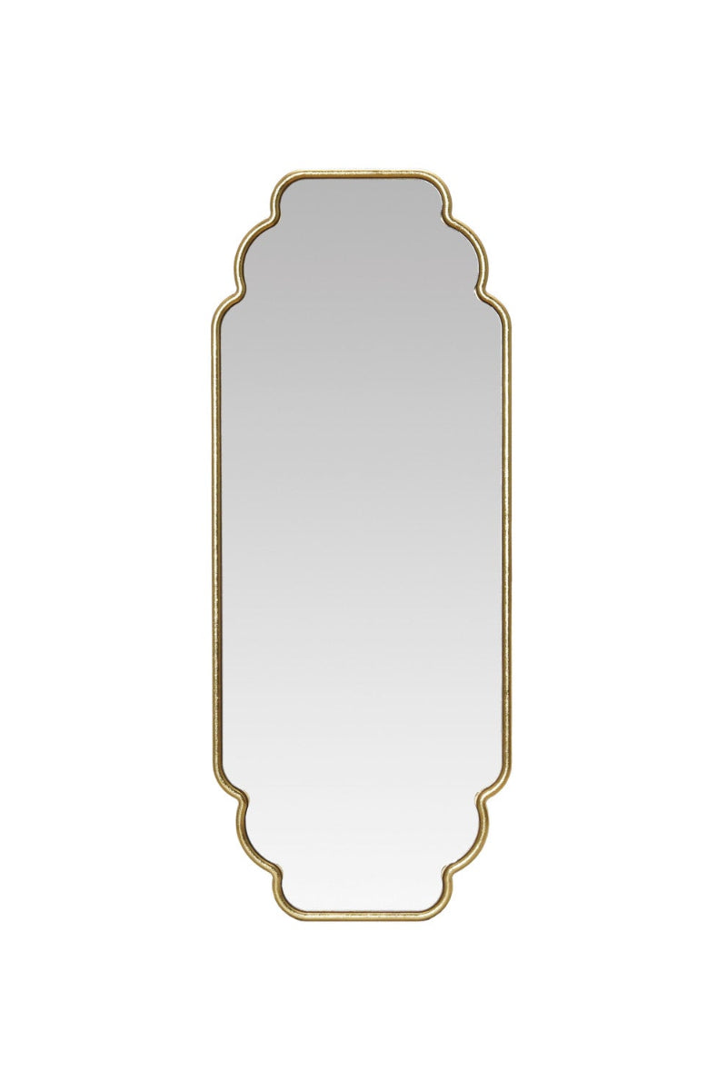 Metal Framed Scalloped Wall Mirror Gold Finish