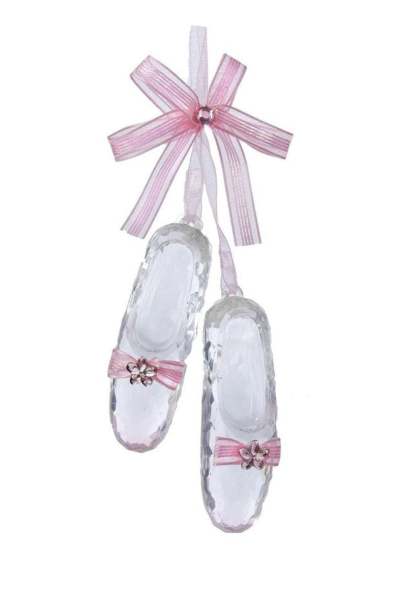 Ballet Shoes With Bow and Jewel Ornament Pink