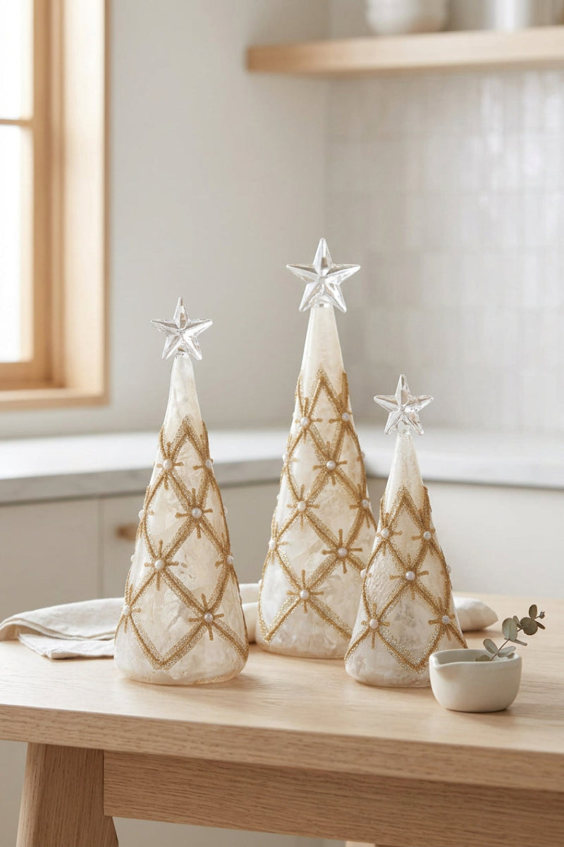 Gold & Pearl LED Christmas Tree Large