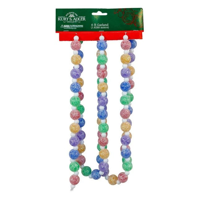 Colorful Frosted Iridescent Candy Garland 6'