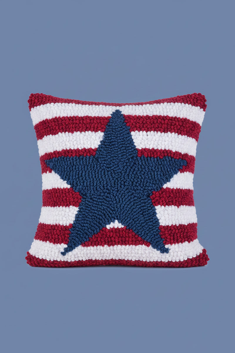 Stars & Stripes Hooked Pillow