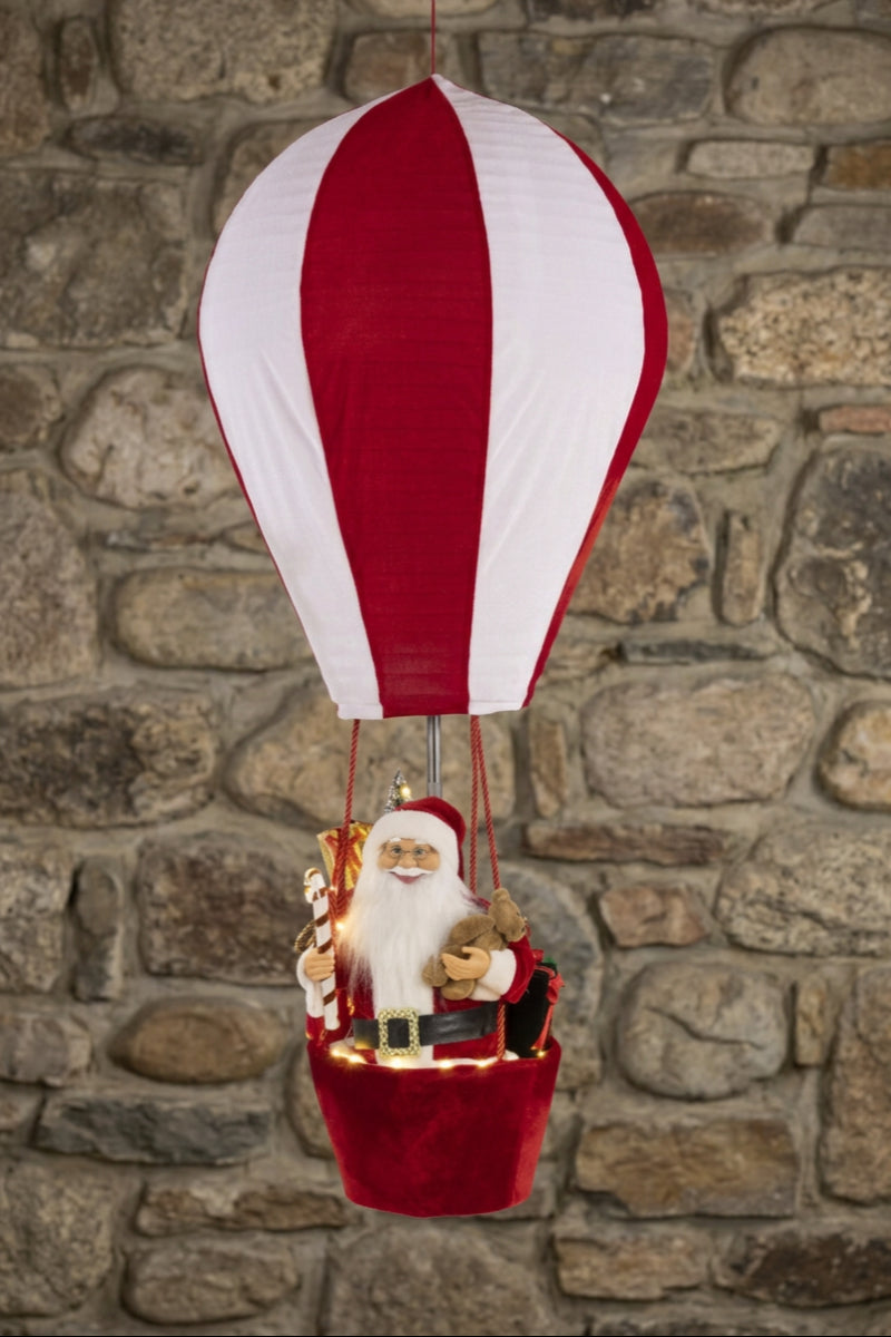 Santa in Hot Air Balloon 59.06" Red