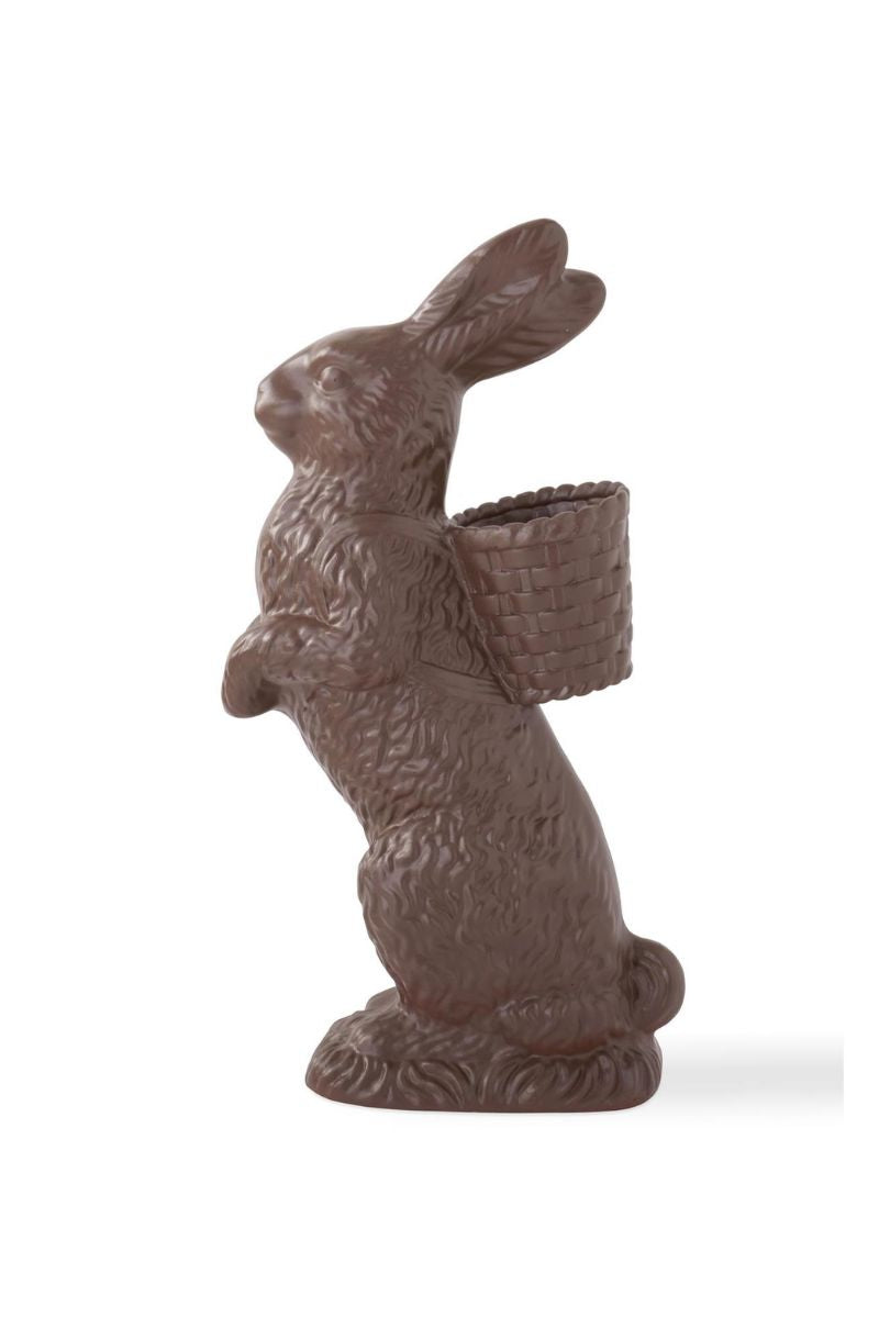 Resin Chocolate Bunny with Open Basket 34.25"