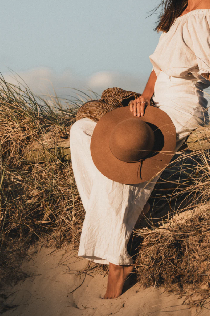 Women's Meredith Wide Brim Hat M Tan