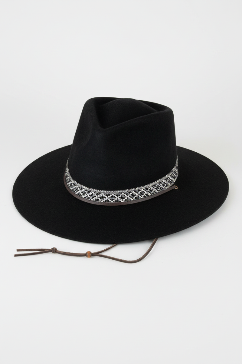 Women's Phoenix Wide Brim Felt Hat M Black