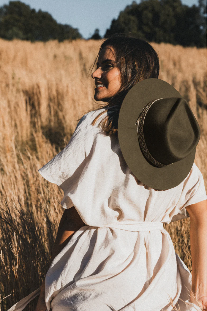 Women's Phoenix Wide Brim Felt Hat S Olive