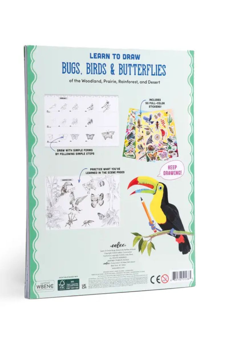 Learn to Draw Bugs, Birds, & Butterflies With Stickers