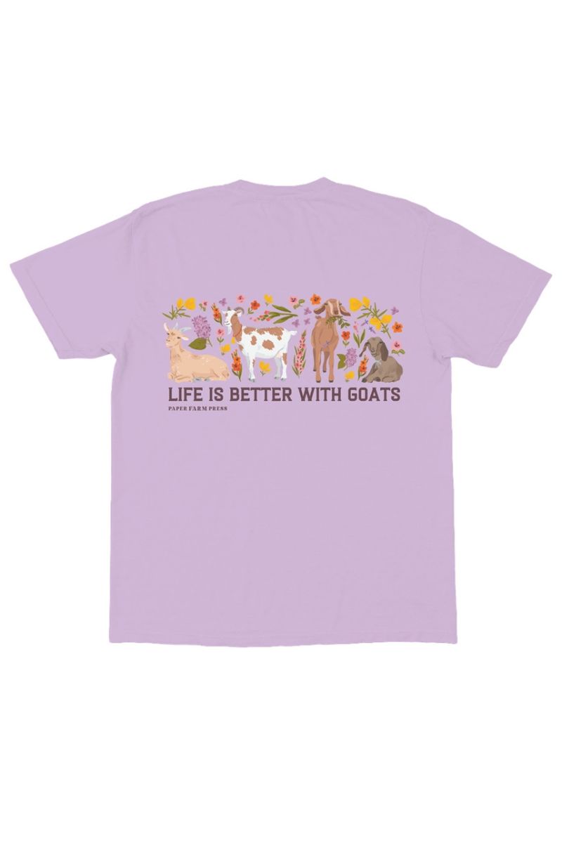 Life Is Better With Goats Tee Extra Large Orchid