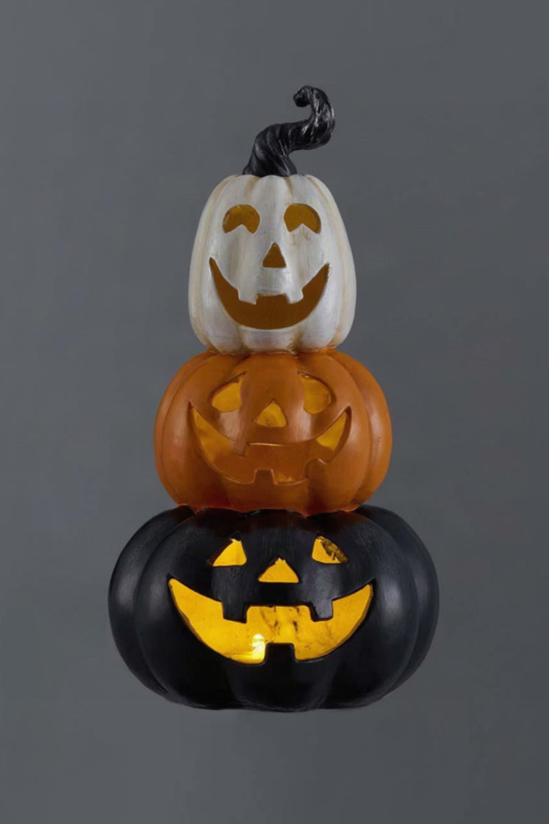 Stacking Jack-O-Lantern with Light 11" Mixed B/O