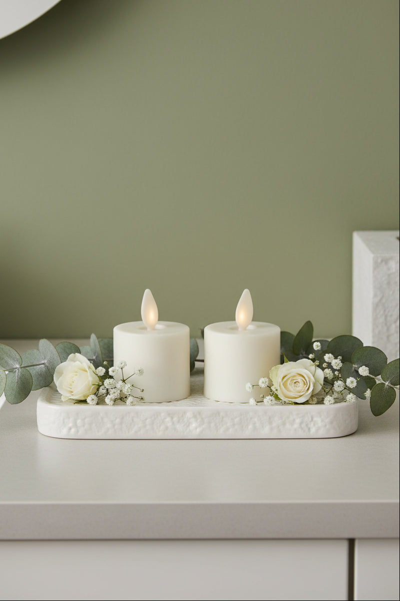 Luminara Indoor Tealights 2" Set of 2 Ivory