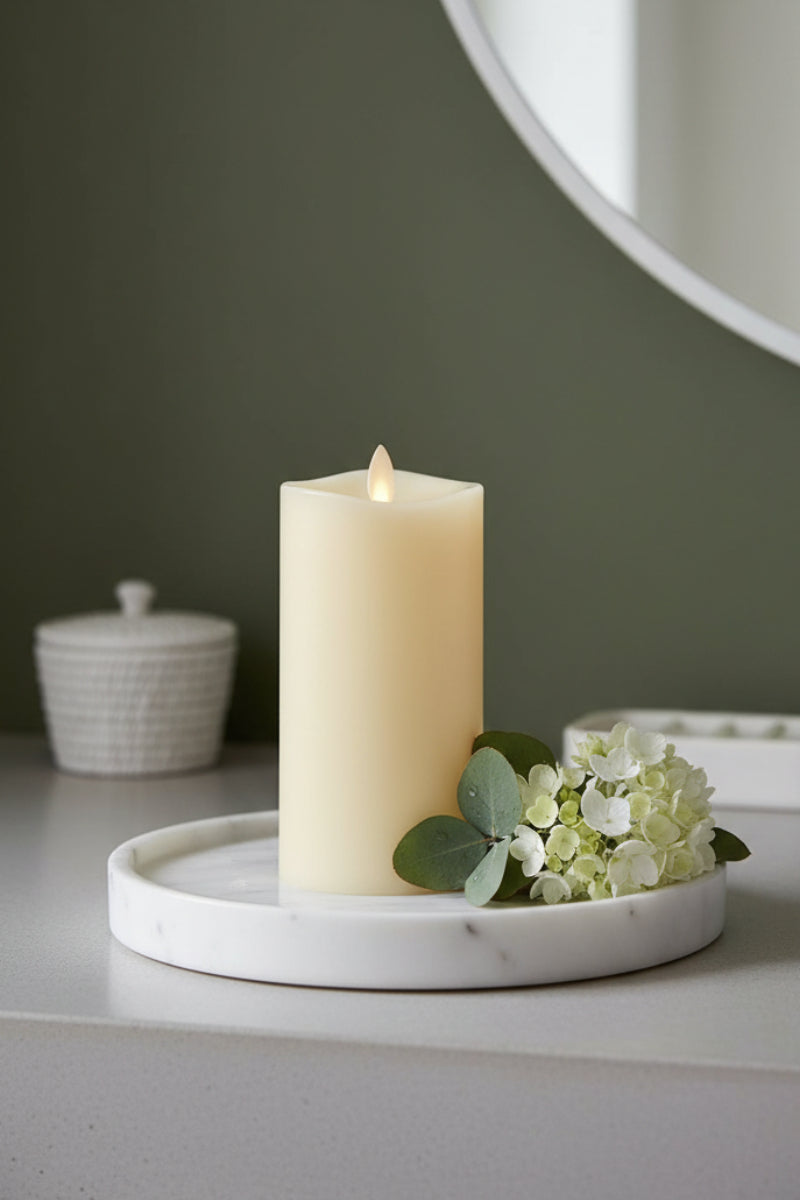 Luminara Indoor Pilar Candle 3" x 6.5" Ivory Wax
