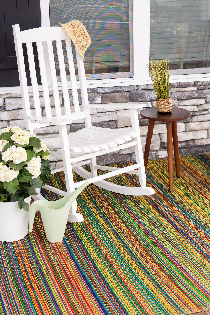 Border Concepts Mixed Outdoor Mat 4'x6' Rainbow