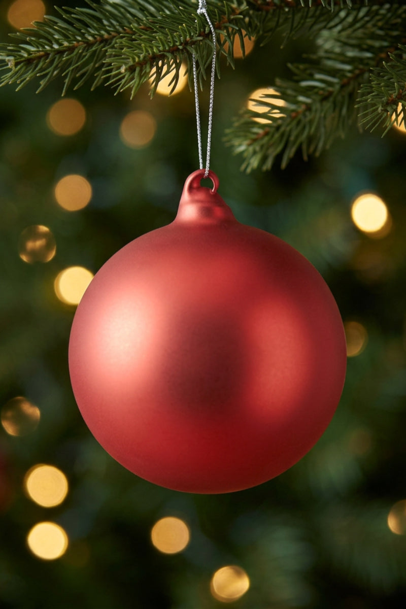 Glass Ball Ornament 4.72" Salmon Matte Finish