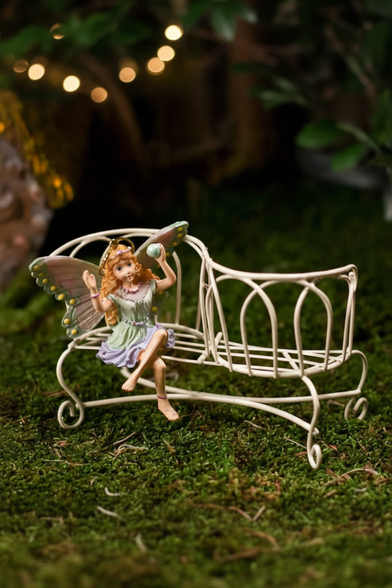 Miniature Garden Tete-a-Tete Bench Off-White