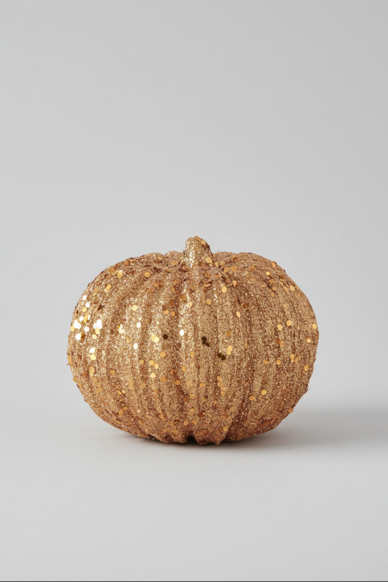 Orange Glitter and Sequin Pumpkin 4"