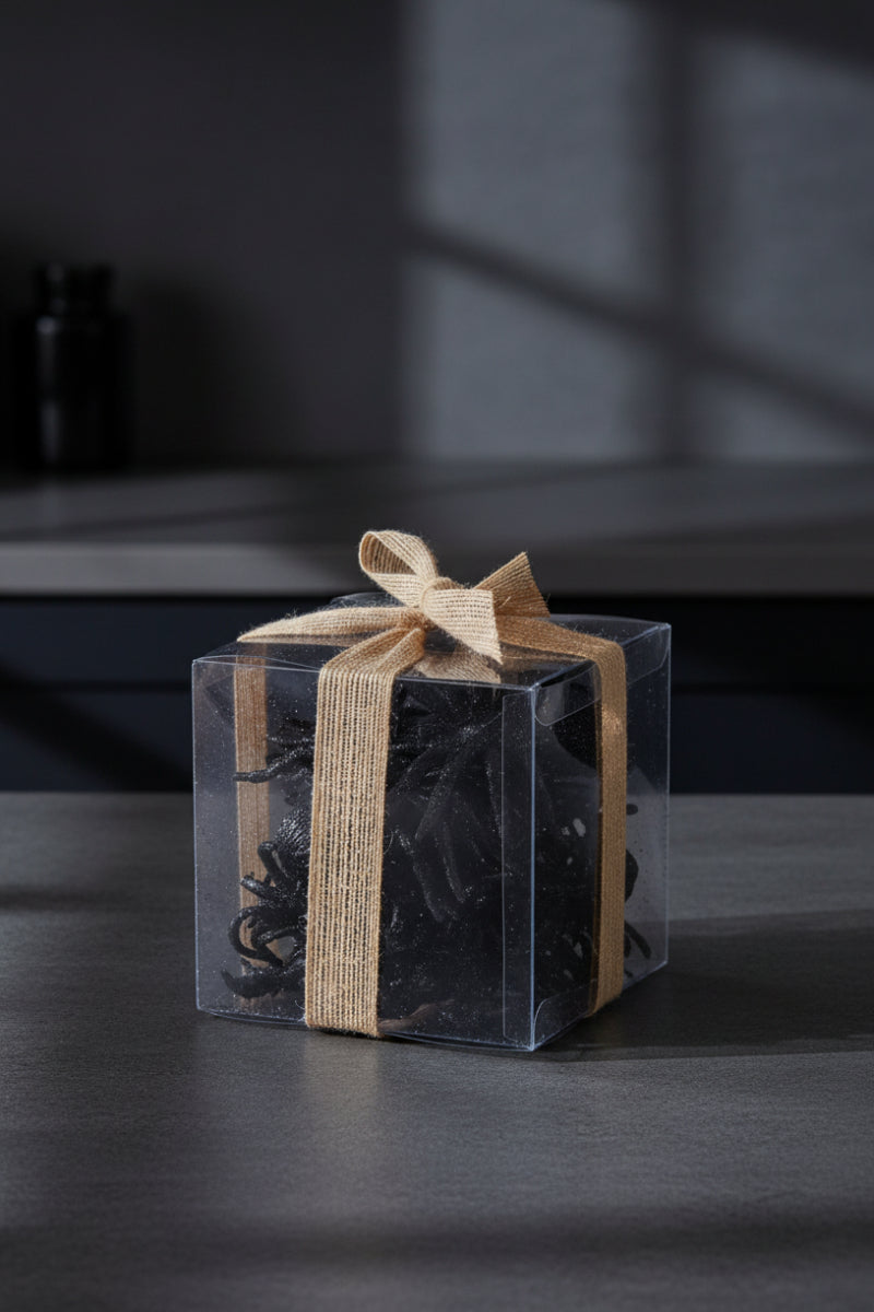 Glittered Spider in Box Black 24 Pack