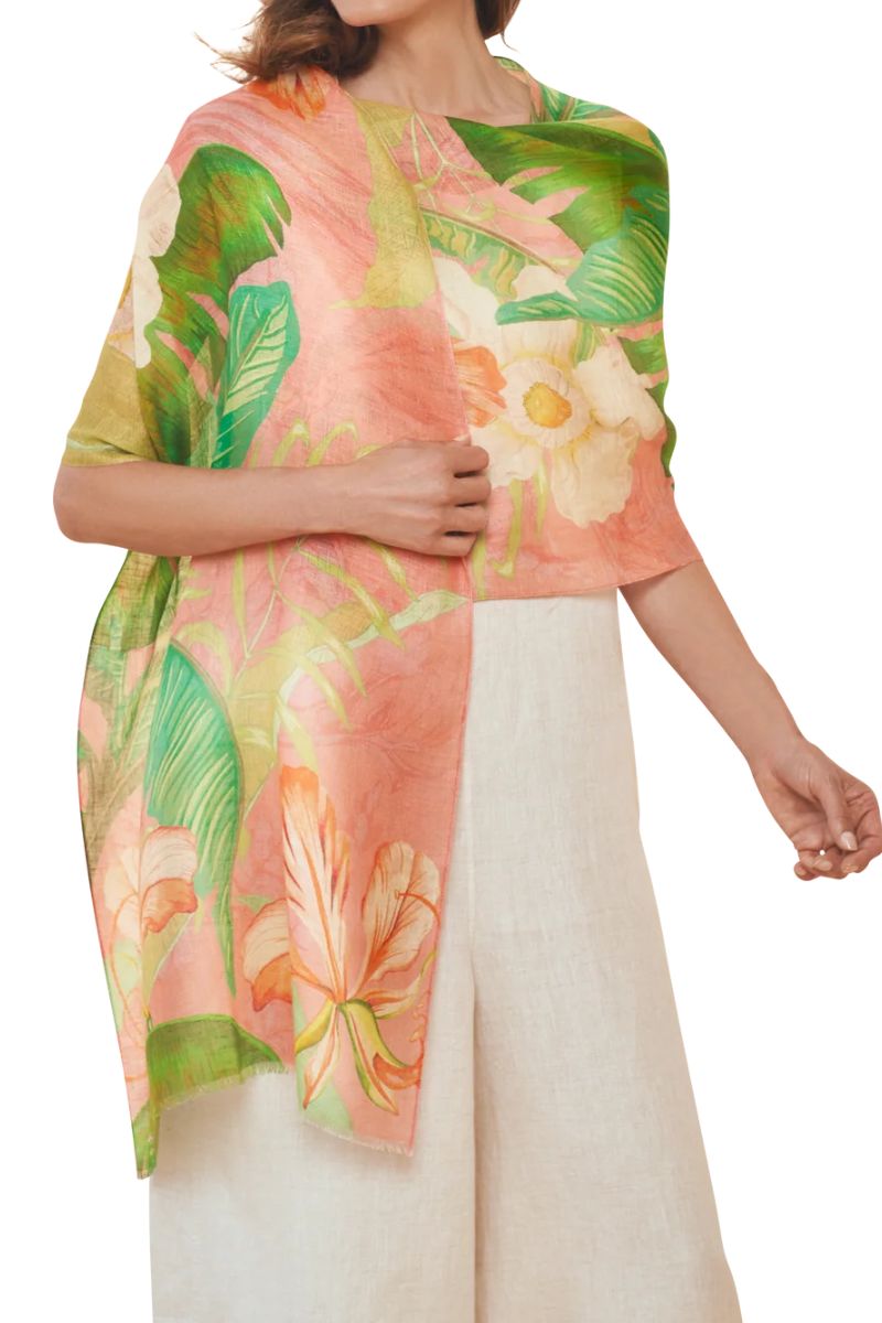 Powder Design Delicate Tropical Candy 100% Linen Scarf