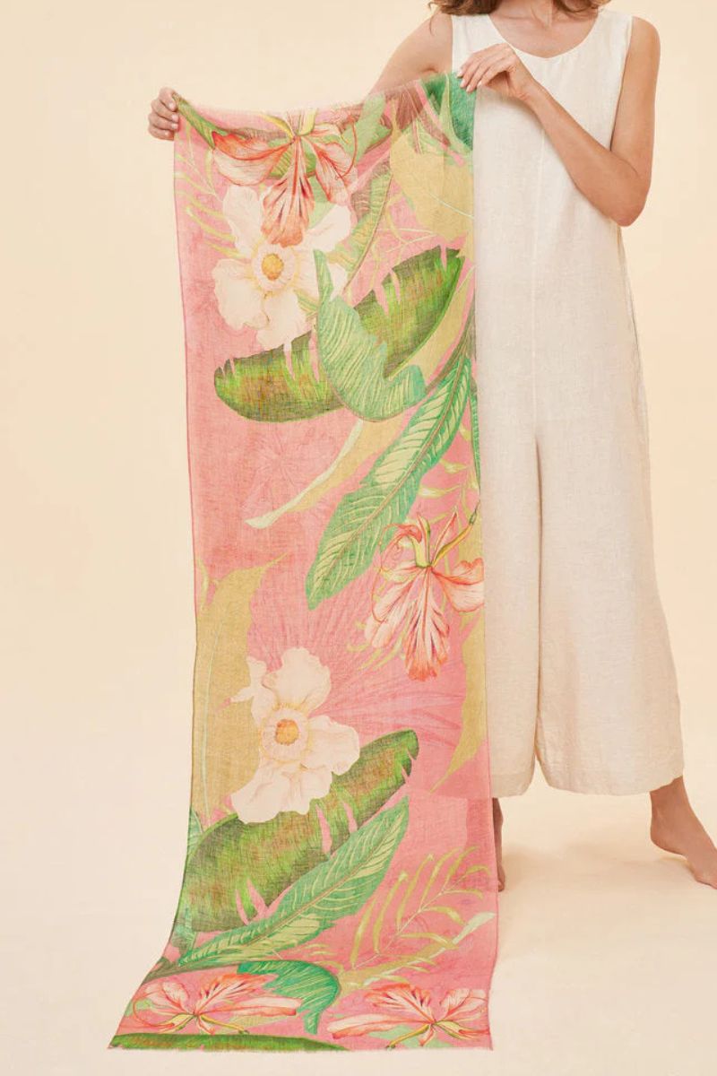 Powder Design Delicate Tropical Candy 100% Linen Scarf