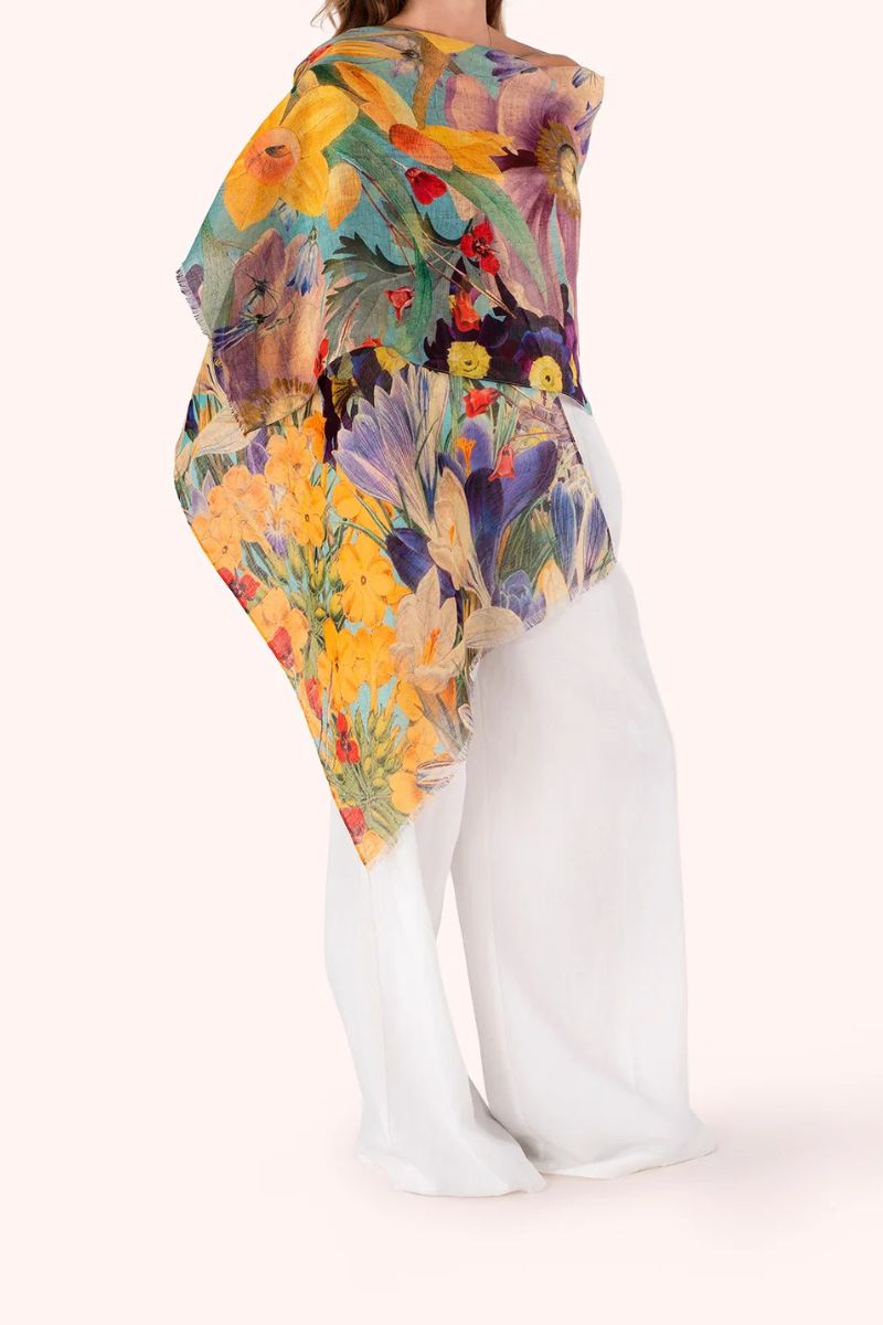 Powder Design Linen/Cotton Scarf Spring Flora