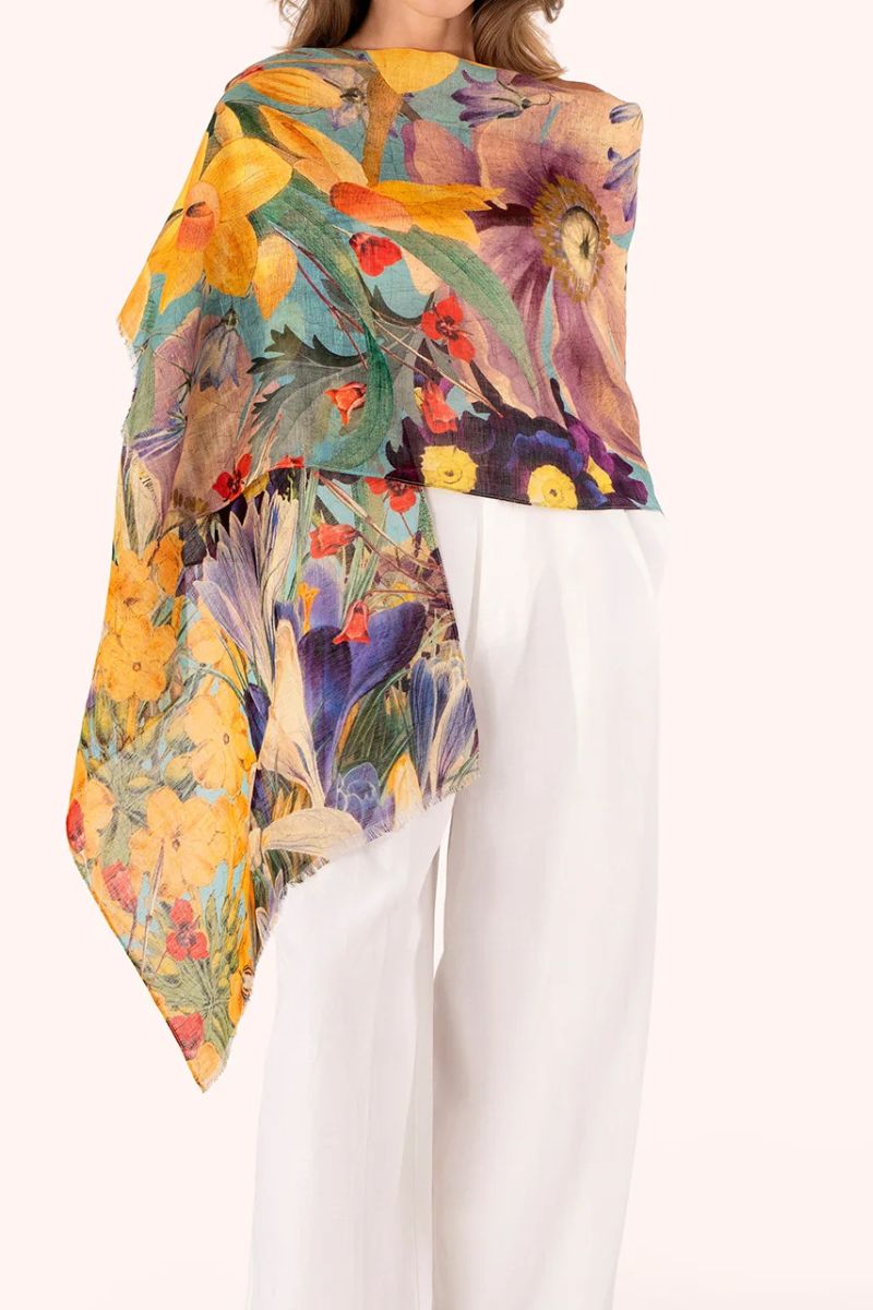 Powder Design Linen/Cotton Scarf Spring Flora