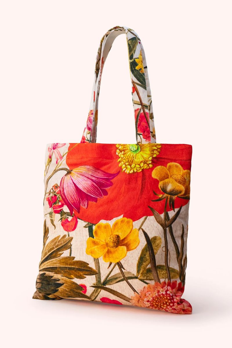 Powder Design Velvet Tote Bag Fine Flowers in