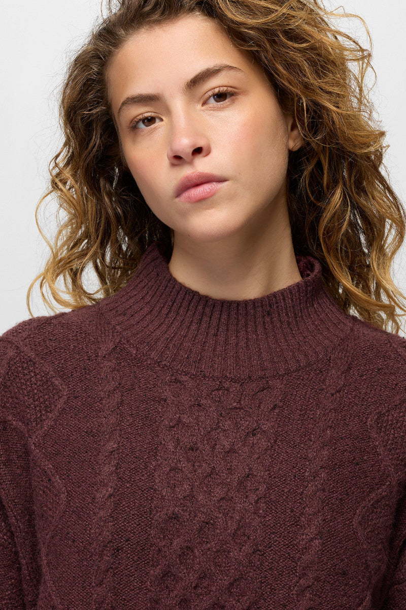 Prana Women's Amber Mountain Cable Sweater XS Cacao