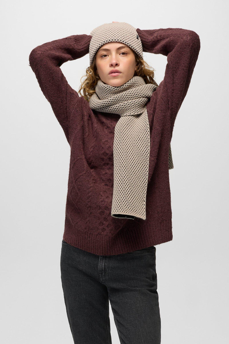 Prana Women's Amber Mountain Cable Sweater XS Cacao