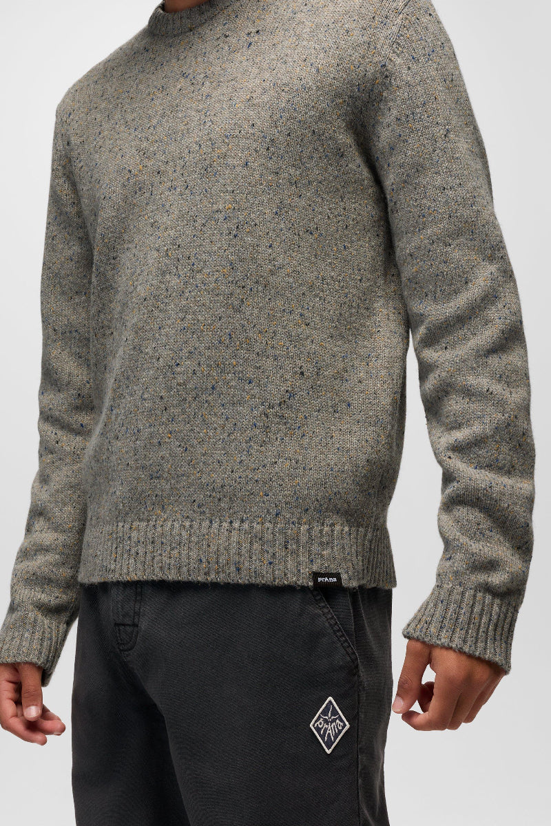 Prana Men's Coupeville Crew Sweater L Heather Grey