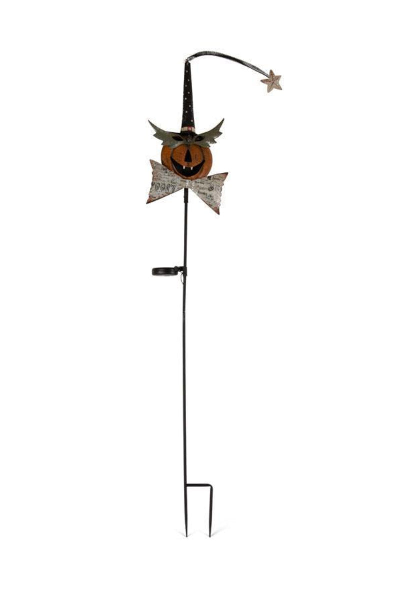 Pumpkin Face with Bow Tie on Stake