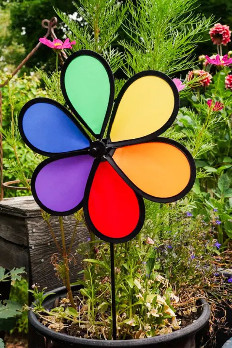 Rainbow Dazy Petal Spinner 12"
