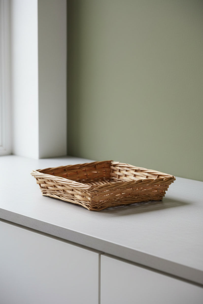 Rectangle Stained Split Willow Tray 10"x 7.75"x 2"