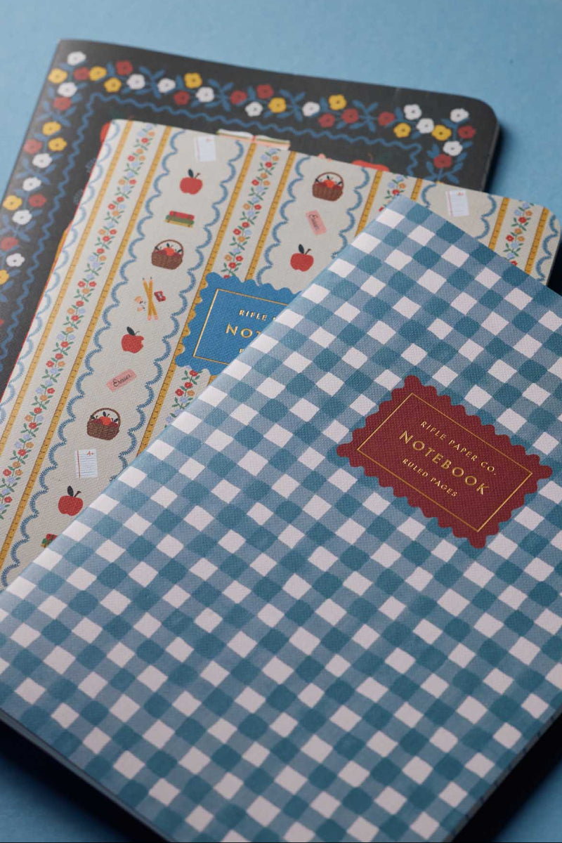 Rifle Paper Co. Schoolhouse Notebooks Set of 3
