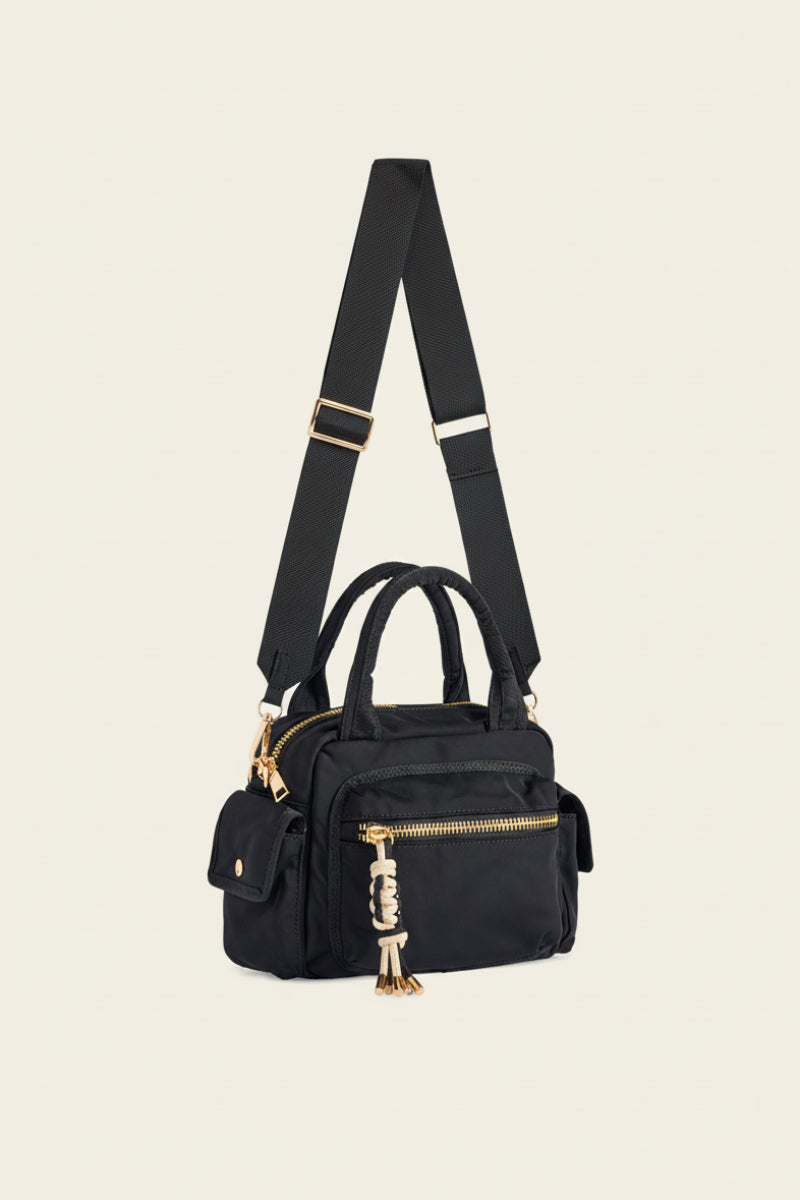 Shiraleah Jet Top Handle Shoulder Bag Black