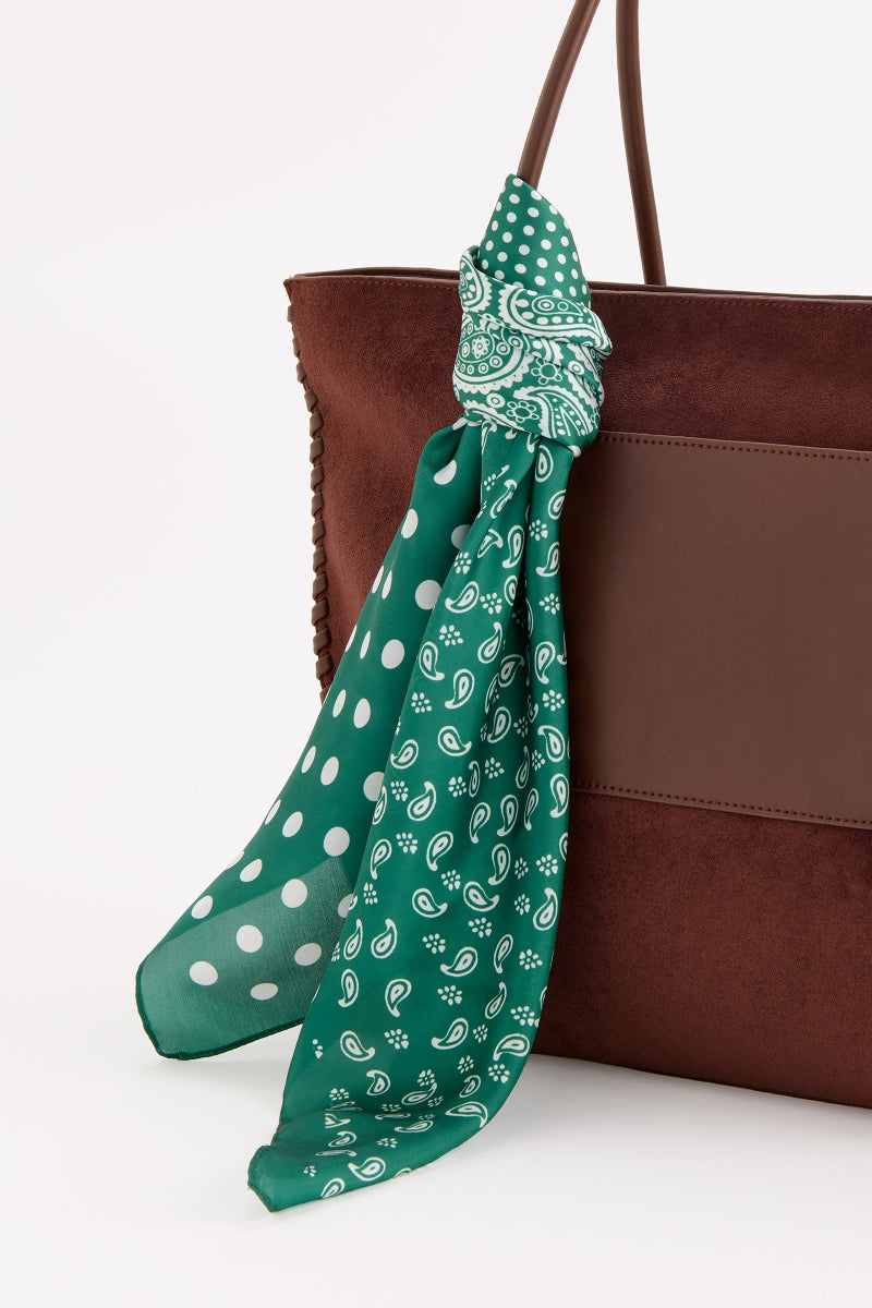 Shiraleah Paisley Square Scarf Green